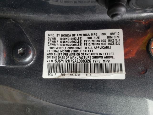 2010 HONDA ELEMENT EX 5J6YH2H79AL008326