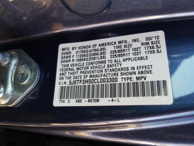 2012 HONDA CROSSTOUR 5J6TF3H50CL003300