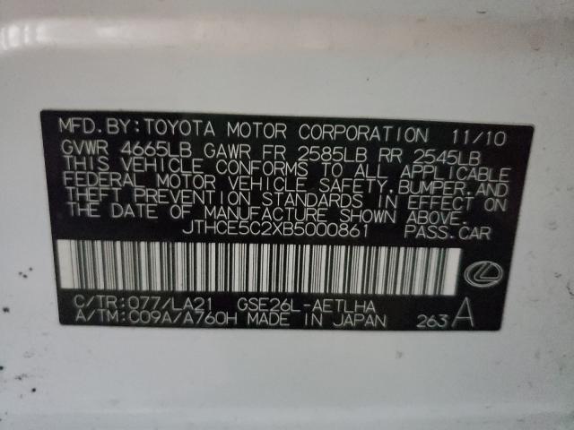 2011 LEXUS IS 350 JTHCE5C2XB5000861