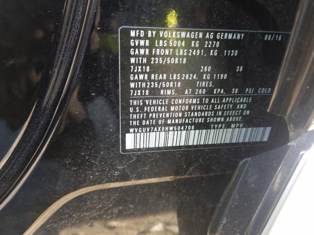 2017 VOLKSWAGEN TIGUAN SPO WVGUV7AX0HW504706