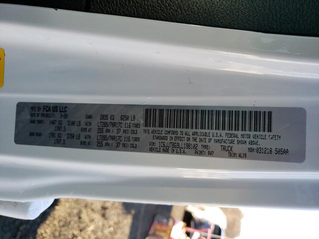2020 JEEP GLADIATOR 1C6JJTBG9LL198102