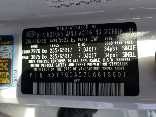 2020 KIA SORENTO S 5XYPGDA57LG613601