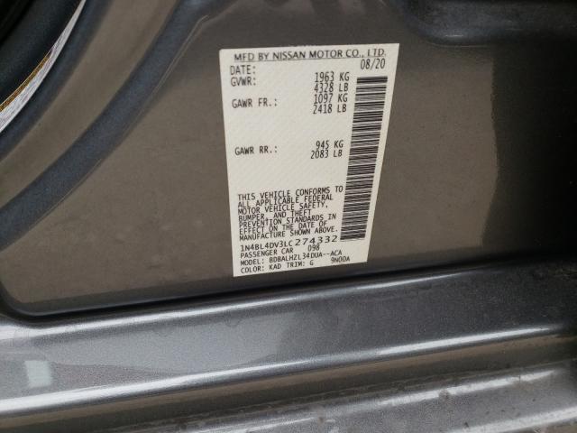 2020 NISSAN ALTIMA SV 1N4BL4DV3LC274332