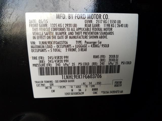 2015 LINCOLN MKS 1LNHL9EK1FG603706