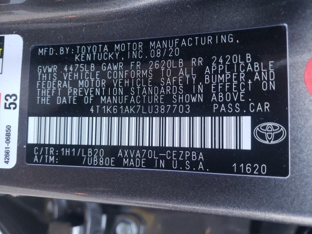 2020 TOYOTA CAMRY XSE - 4T1K61AK7LU387703