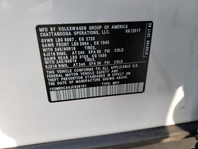 2018 VOLKSWAGEN ATLAS SEL 1V2MR2CA0JC526151
