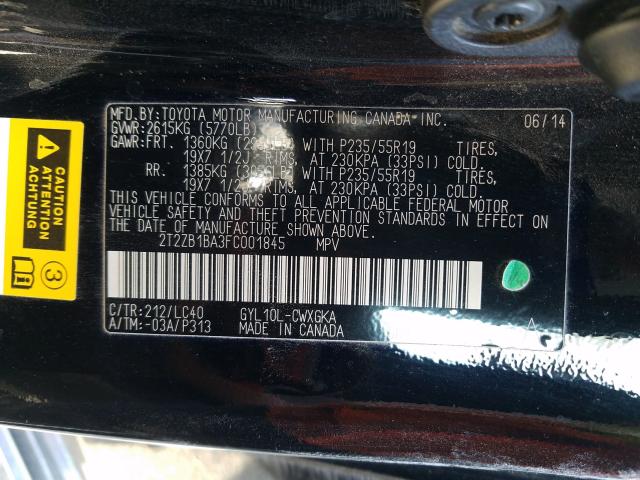 2015 LEXUS RX 450H - 2T2ZB1BA3FC001845