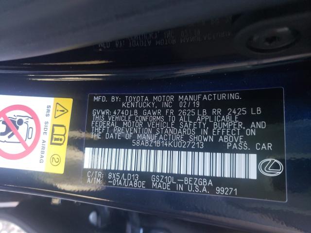 2019 LEXUS ES 350 58ABZ1B14KU027213
