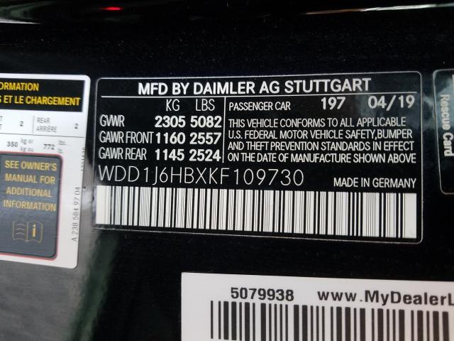 2019 MERCEDES-BENZ E 450 WDD1J6HBXKF109730