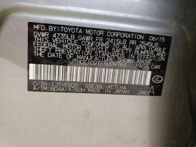 2015 LEXUS IS 350 JTHCE1D21F5009784