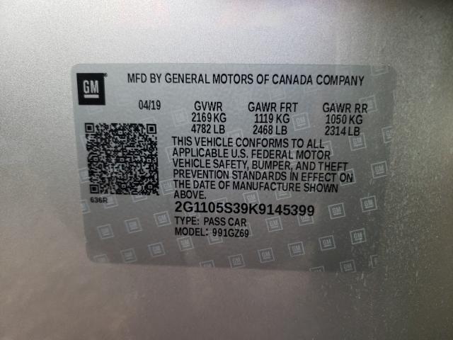 2019 CHEVROLET IMPALA PRE 2G1105S39K9145399