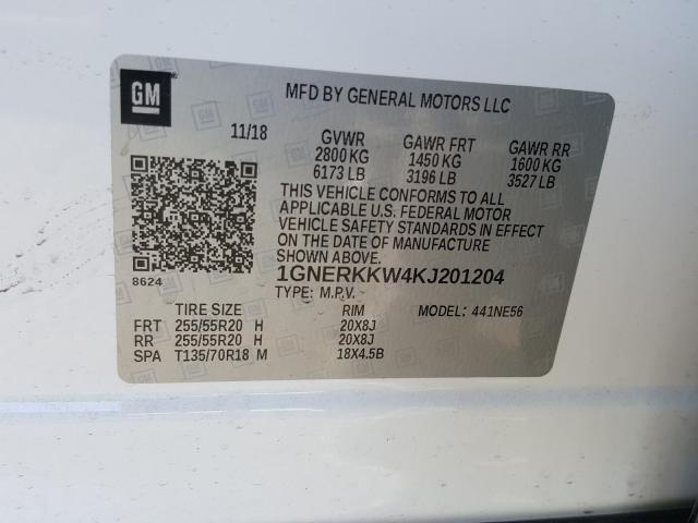2019 CHEVROLET TRAVERSE P 1GNERKKW4KJ201204