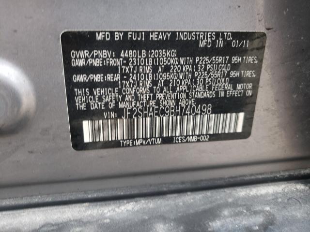 2011 SUBARU FORESTER L JF2SHAEC9BH740498