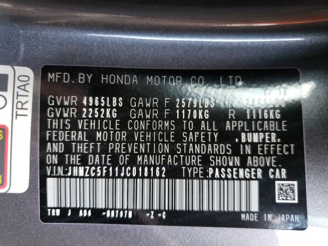 2018 HONDA CLARITY JHMZC5F11JC018162