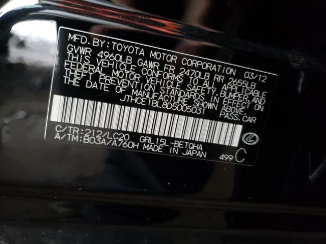 2013 LEXUS GS 350 JTHCE1BL8D5005031
