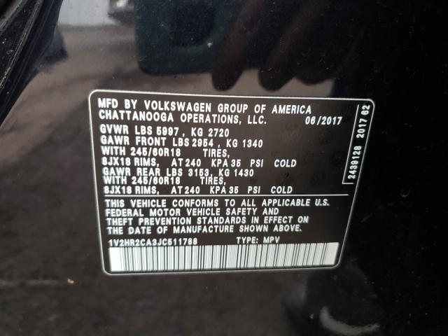 2018 VOLKSWAGEN ATLAS 1V2HR2CA3JC511788