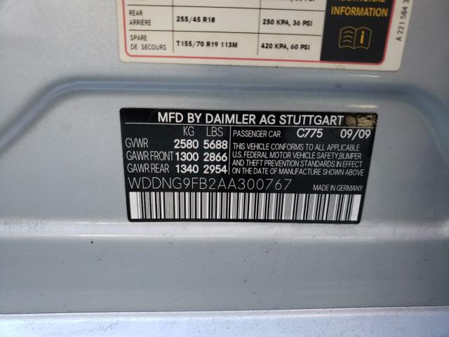 2010 MERCEDES-BENZ S 400 WDDNG9FB2AA300767