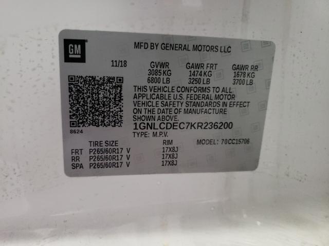 2019 CHEVROLET TAHOE POLI 1GNLCDEC7KR236200