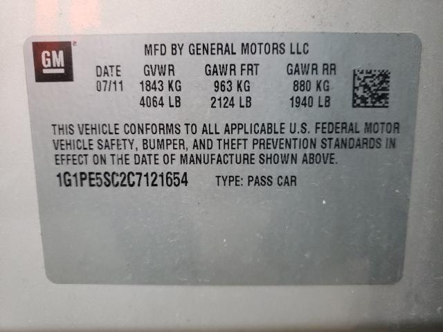 2012 CHEVROLET CRUZE LT 1G1PE5SC2C7121654