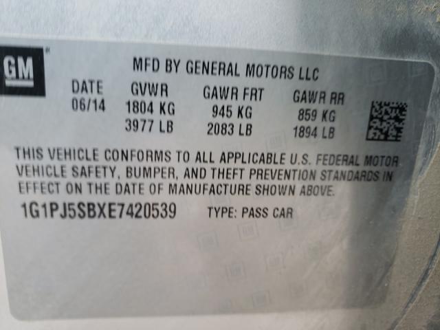 2014 CHEVROLET CRUZE ECO 1G1PJ5SBXE7420539