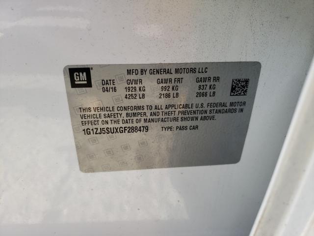 2016 CHEVROLET MALIBU HYB 1G1ZJ5SUXGF288479