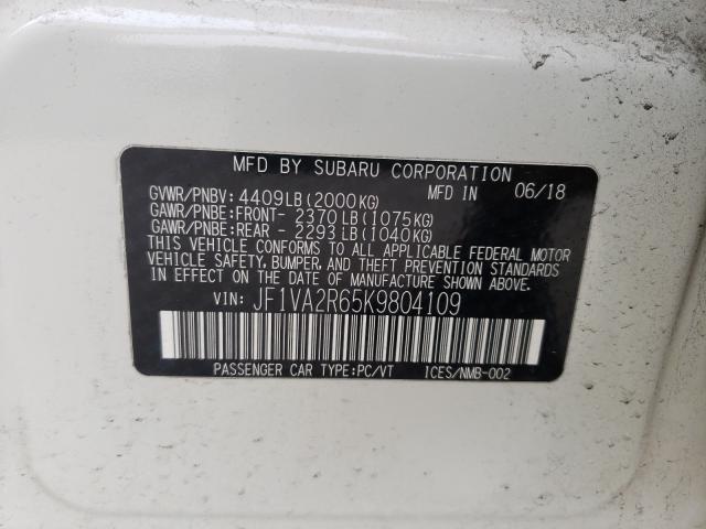 2019 SUBARU WRX STI JF1VA2R65K9804109