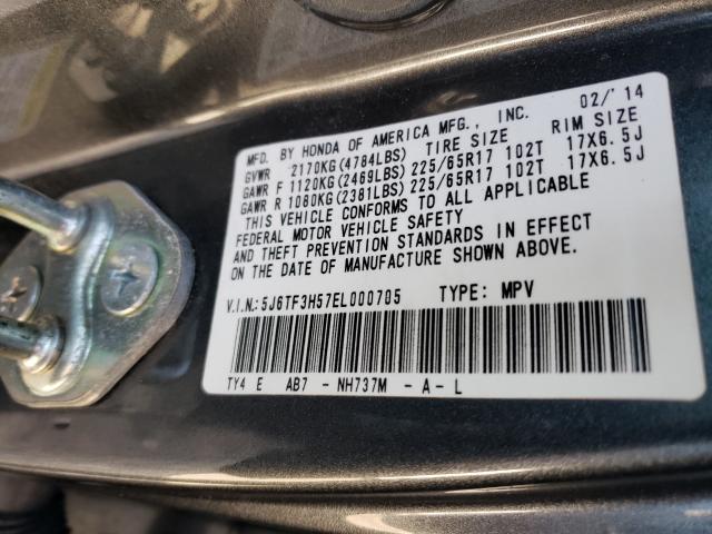 2014 HONDA CROSSTOUR 5J6TF3H57EL000705