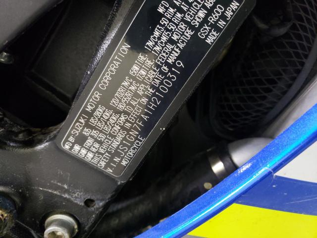 2017 SUZUKI GSX-R600 JS1GN7FA1H2100319