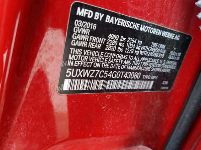 2016 BMW X3 SDRIVE2 5UXWZ7C54G0T43080