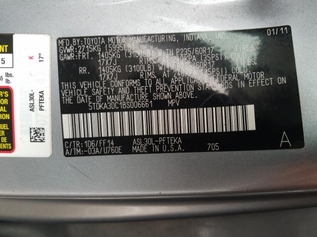 2011 TOYOTA SIENNA BAS 5TDKA3DC1BS006661