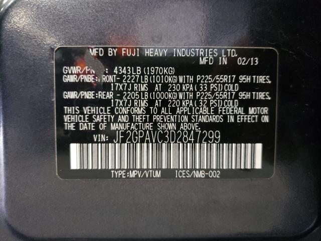 2013 SUBARU XV CROSSTR JF2GPAVC3D2847299