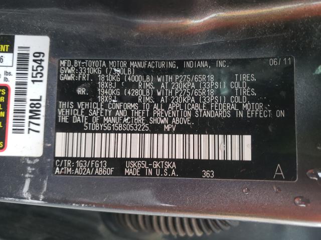 2011 TOYOTA SEQUOIA SR 5TDBY5G15BS053225