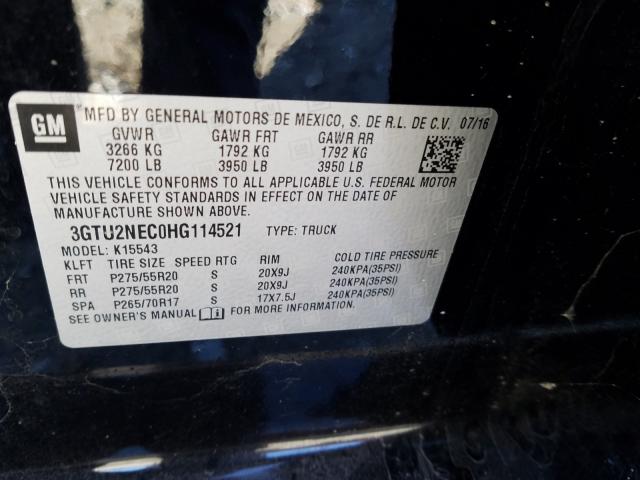 2017 GMC SIERRA1500 3GTU2NEC0HG114521