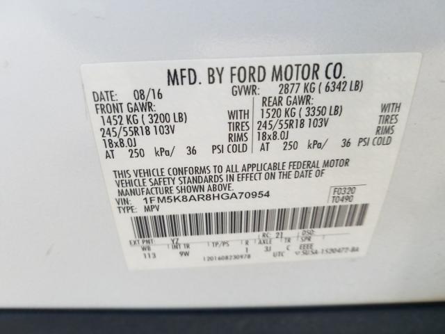 2017 FORD EXPLORER P 1FM5K8AR8HGA70954