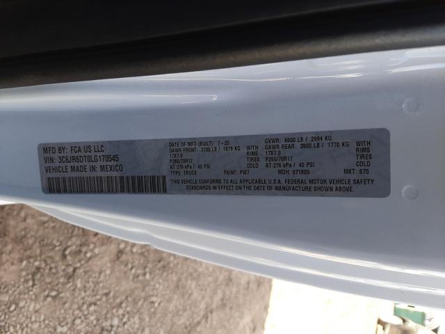 2020 RAM 1500 CLASS 3C6JR6DT0LG170545