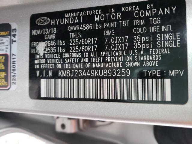 2019 HYUNDAI TUCSON SE KM8J23A49KU893259