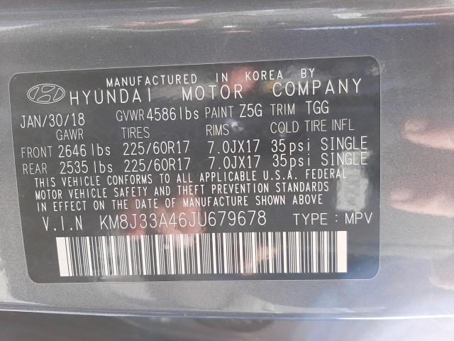 2018 HYUNDAI TUCSON SEL KM8J33A46JU679678