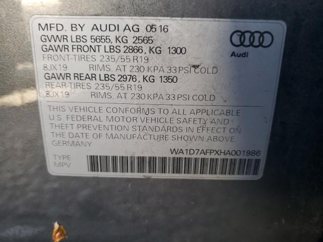 VIN WA1D7AFPXHA001986 2017 Audi Q5, Premium Plus S-... no.10