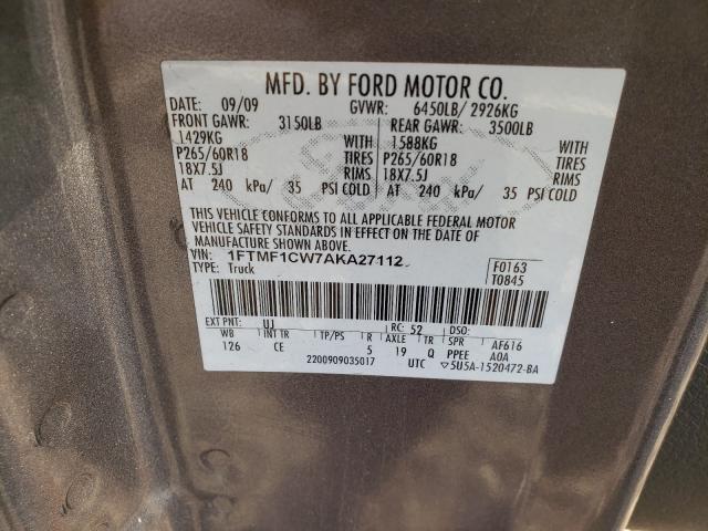 2010 FORD 150 1FTMF1CW7AKA27112