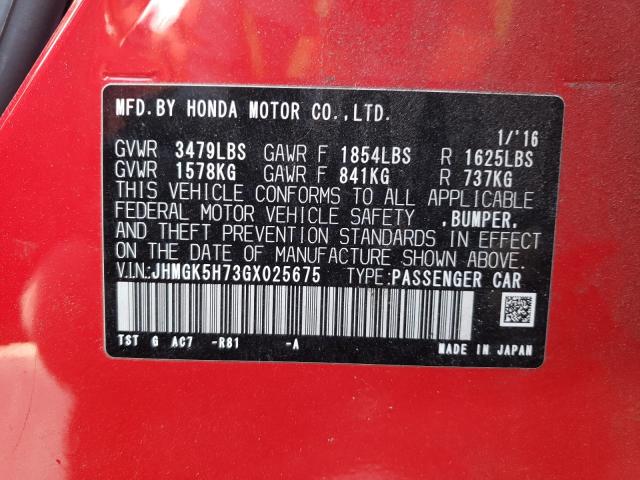 2016 HONDA FIT EX JHMGK5H73GX025675