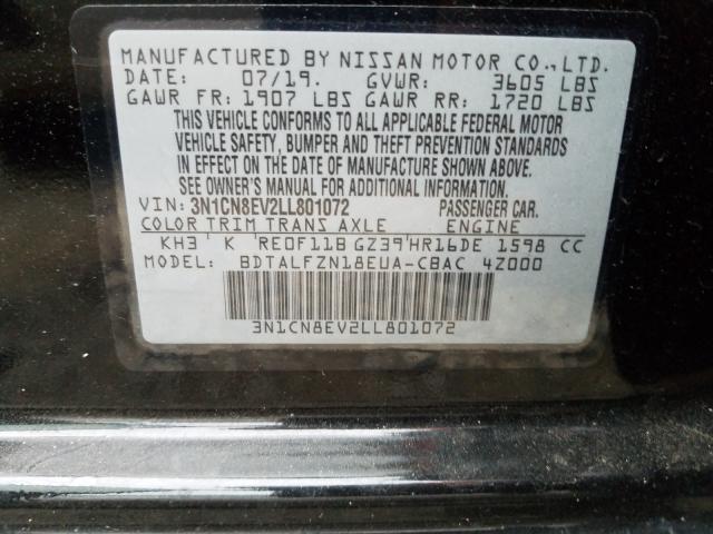 2020 NISSAN VERSA SV 3N1CN8EV2LL801072