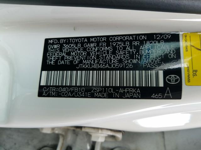 2010 TOYOTA SCION XD JTKKU4B46AJ059126