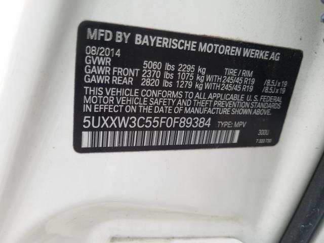 2015 BMW X4 XDRIVE2 5UXXW3C55F0F89384