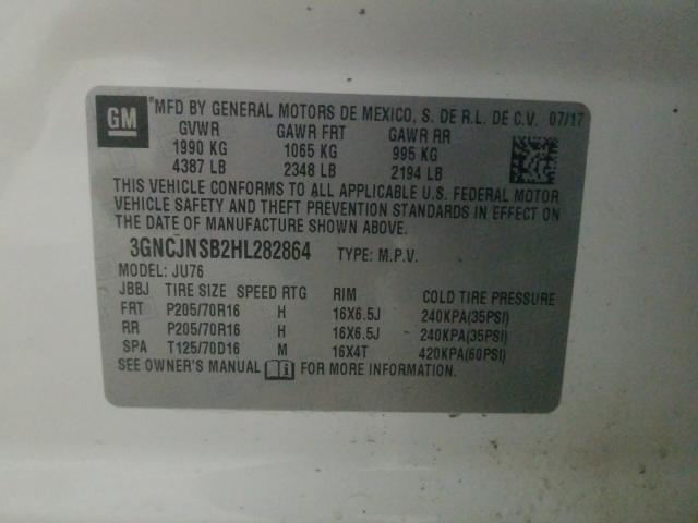 2017 CHEVROLET TRAX LS 3GNCJNSB2HL282864