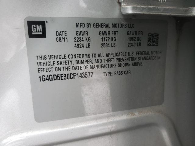 2012 BUICK LACROSSE P 1G4GD5E30CF143577