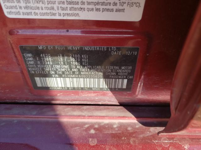 2011 SUBARU LEGACY 3.6 4S3BMDK60B2235625