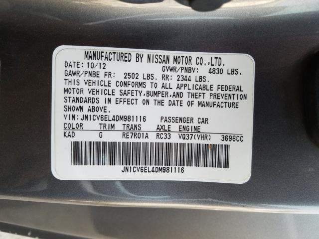 2013 INFINITI G37 JN1CV6EL4DM981116