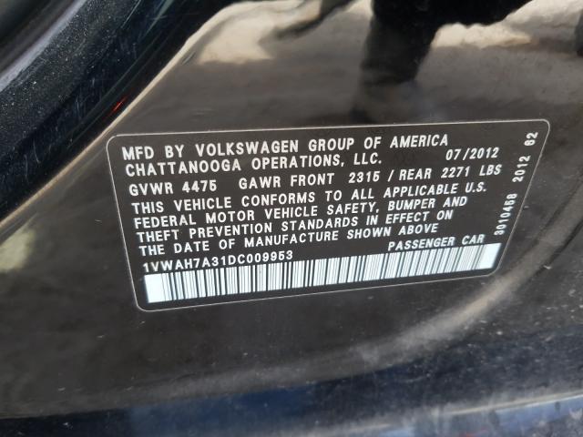 2013 VOLKSWAGEN PASSAT S - 1VWAH7A31DC009953