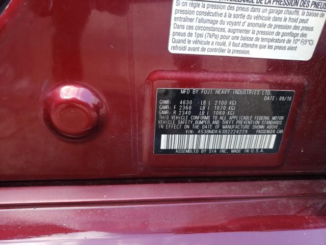 2011 SUBARU LEGACY 3.6 4S3BMDK63B2224229