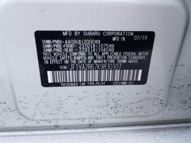 2019 SUBARU WRX STI JF1VA2R67K9830307